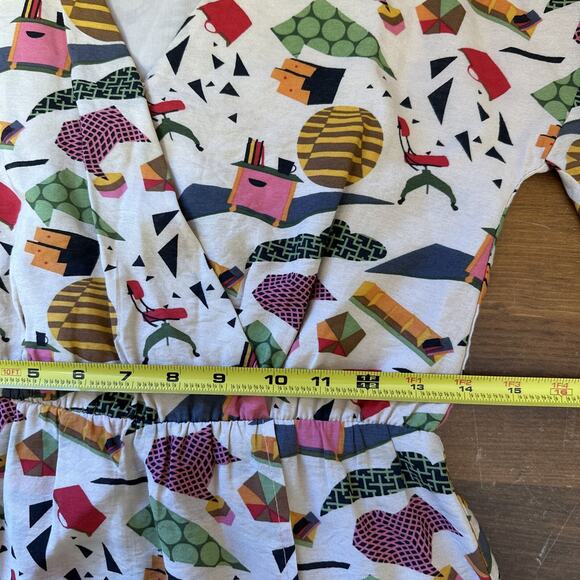 THML Anthropologie NWT XS Faux Wrap Dress Flutter Sleeve Whimsical Artsy Funky - Picture 8 of 10